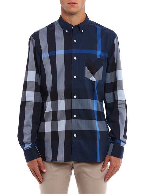 burberry thornaby check sport shirt navy|Shop Burberry Thornaby Check Casual Button.